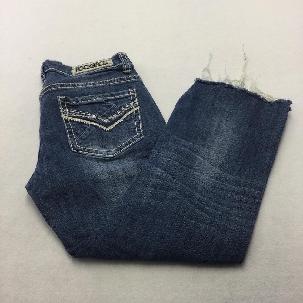Rock And Roll Cowgirl Riding Jeans Womens 30x32 Blue Medium Wash Bootcut Stretch